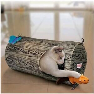 KONG Play Spaces Burrow Crinkle Tunnel Cat Nip Pounce & Play Cat Kitten Toy